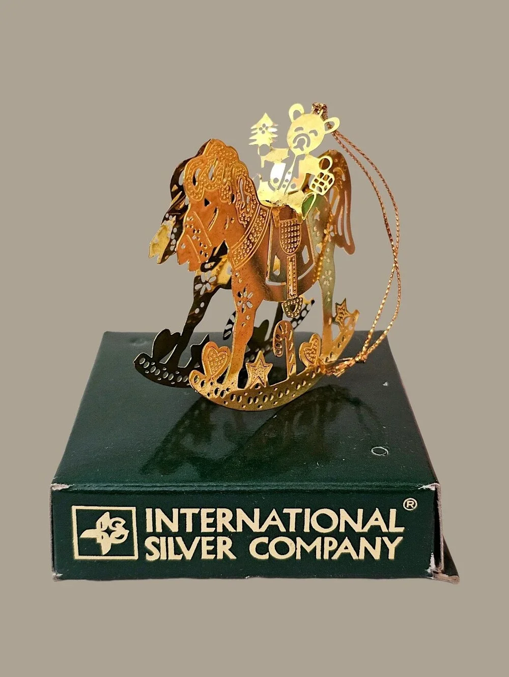 1991 International Silver Company Solid Brass Rocking Horse Ornament